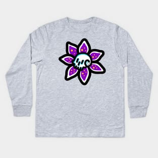 Lily Skull Flower Kids Long Sleeve T-Shirt